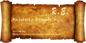 Reinholz Elemér névjegykártya
