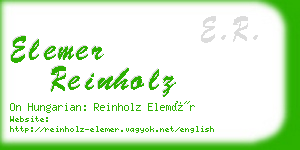 elemer reinholz business card